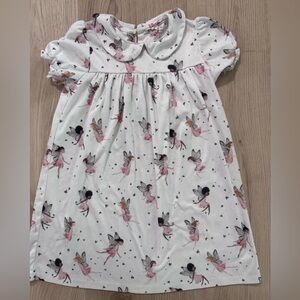 NEXT UK Girls White Dress with Pink Fairy Print